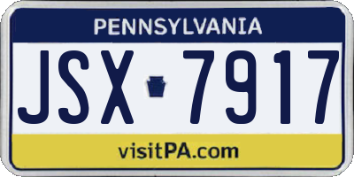 PA license plate JSX7917