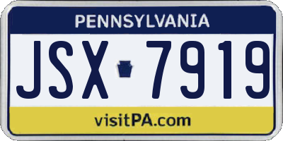PA license plate JSX7919