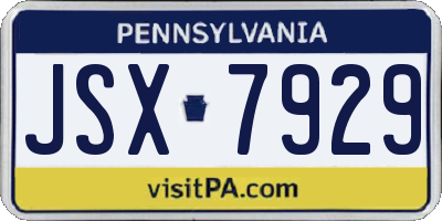 PA license plate JSX7929