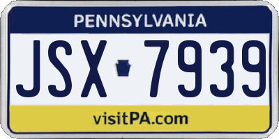PA license plate JSX7939