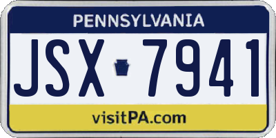 PA license plate JSX7941