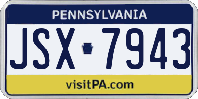 PA license plate JSX7943