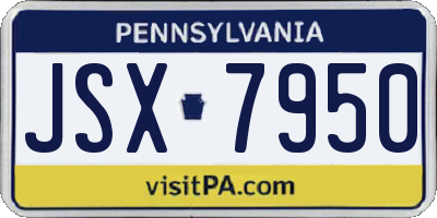 PA license plate JSX7950