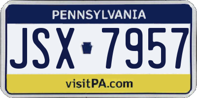 PA license plate JSX7957