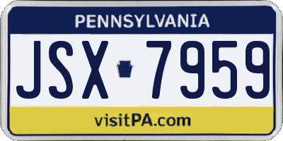 PA license plate JSX7959