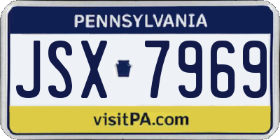 PA license plate JSX7969