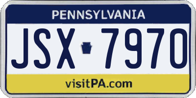 PA license plate JSX7970