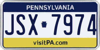PA license plate JSX7974