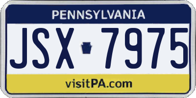 PA license plate JSX7975