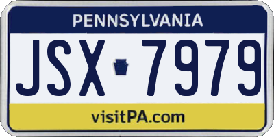 PA license plate JSX7979
