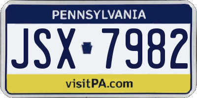 PA license plate JSX7982