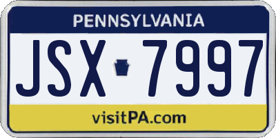 PA license plate JSX7997