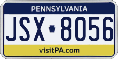 PA license plate JSX8056