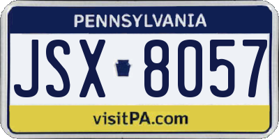 PA license plate JSX8057