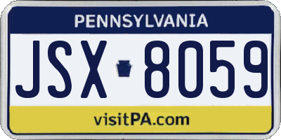 PA license plate JSX8059