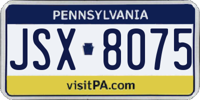 PA license plate JSX8075