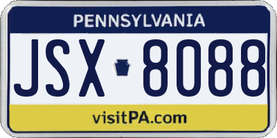 PA license plate JSX8088