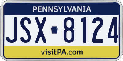 PA license plate JSX8124