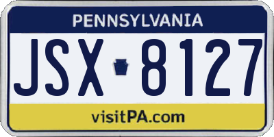 PA license plate JSX8127