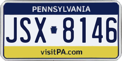 PA license plate JSX8146