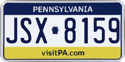 PA license plate JSX8159