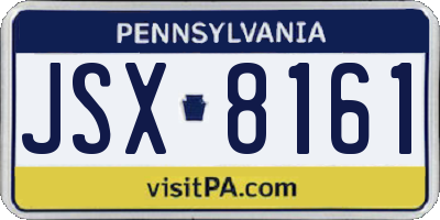PA license plate JSX8161