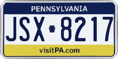 PA license plate JSX8217