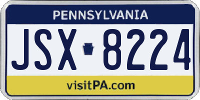 PA license plate JSX8224