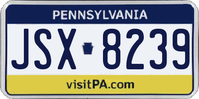 PA license plate JSX8239