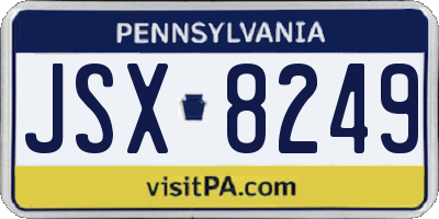 PA license plate JSX8249