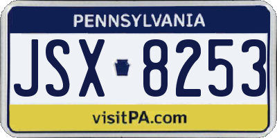 PA license plate JSX8253