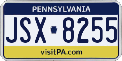 PA license plate JSX8255