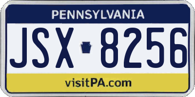 PA license plate JSX8256