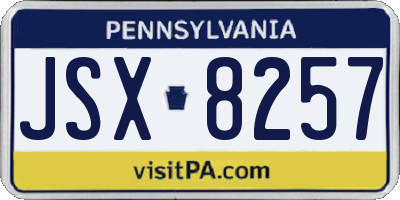 PA license plate JSX8257