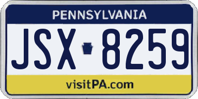 PA license plate JSX8259