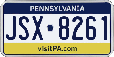 PA license plate JSX8261