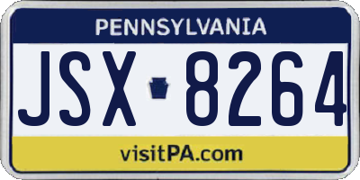 PA license plate JSX8264