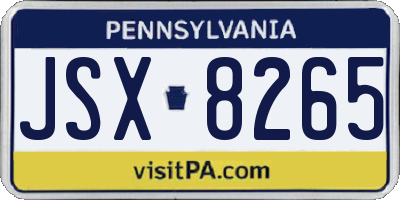 PA license plate JSX8265