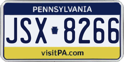 PA license plate JSX8266