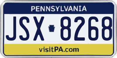 PA license plate JSX8268