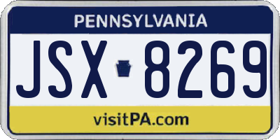 PA license plate JSX8269