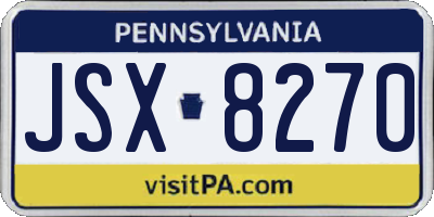 PA license plate JSX8270