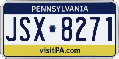 PA license plate JSX8271