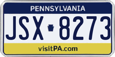 PA license plate JSX8273