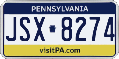 PA license plate JSX8274