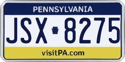 PA license plate JSX8275