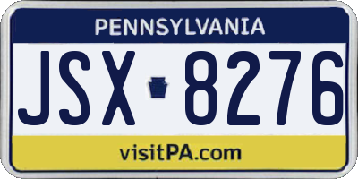 PA license plate JSX8276