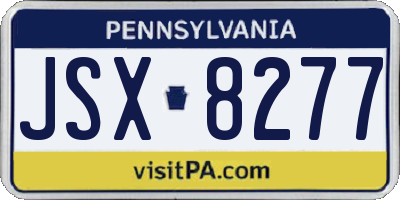 PA license plate JSX8277