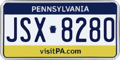 PA license plate JSX8280