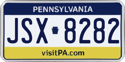 PA license plate JSX8282